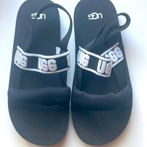 UGG zuma sling black flat sandals